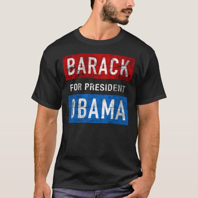 T-shirts affligé d'obscurité de Barack Obama (Devant)