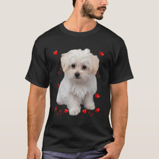 T-Shirts Amoureux de les chiens Maltais Longues Ma