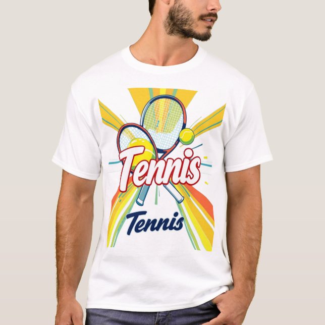 T-shirts avec raquette et balle de tennis design (Devant)