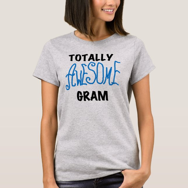 T-shirts bleus et cadeaux de gramme totalement (Devant)