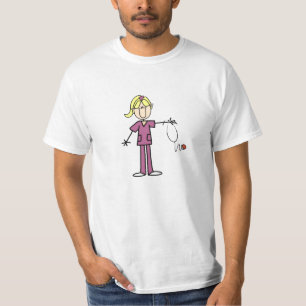 T-shirts Blond Female Stick Figure Nurse