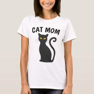 T-shirts CAT MOM Dames, chat noir