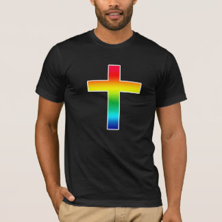 T-shirts chrétien croisé d'arc-en-ciel