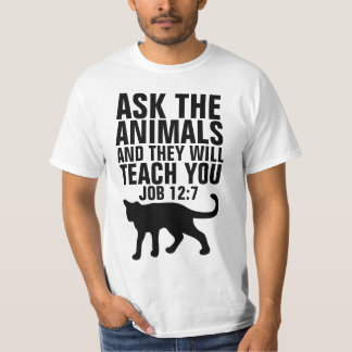 T-shirts Chrétiens pour Chat, DEMANDEZ AUX ANIMAUX