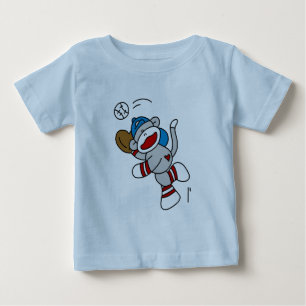 T-shirts contagieux de boule de base-ball de singe