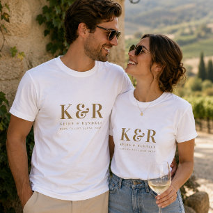 T-shirts   Custom Wedding Monogram Matching Shirts