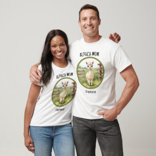 T-shirts Cute Alpaca Maman ou Papa Haut Hommes Fem