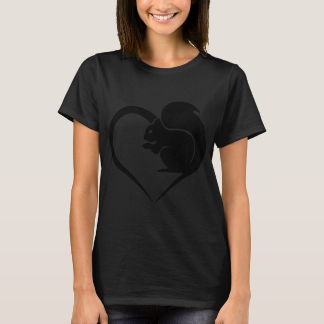 T-shirts d'amie d'écureuil de coeur (Devant)
