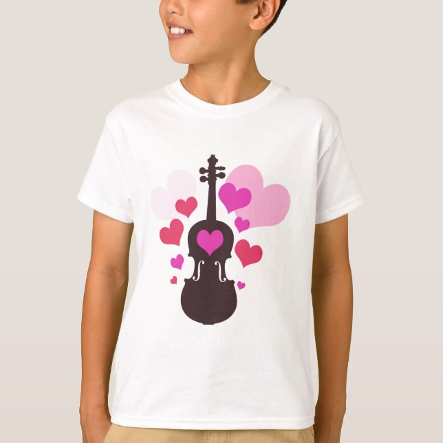 T-shirts d'amour de joueur de violon (Devant)