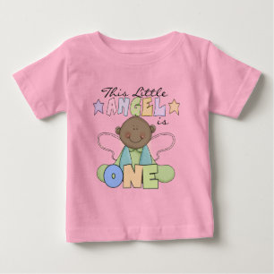 T-shirts d'anniversaire d'ange d'Afro-américain