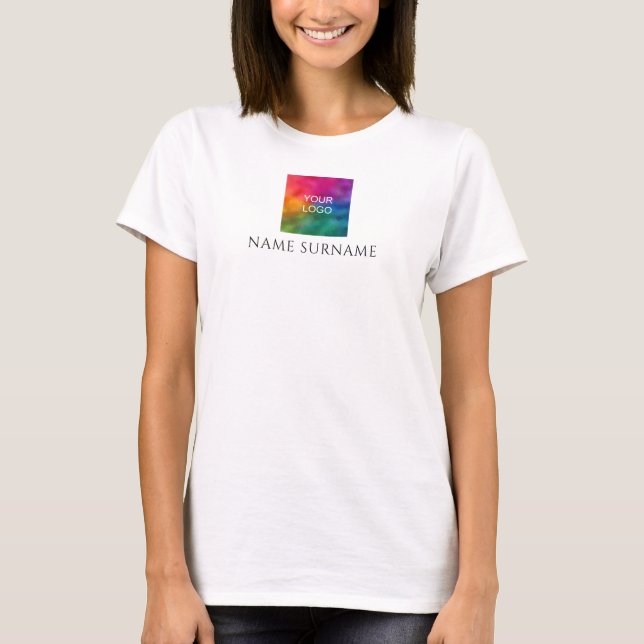 T-Shirts de base pour femmes Votre entreprise Logo (Devant)