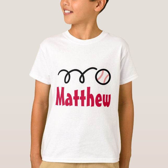 T-shirts de baseball pour enfants pour garçons | n (Devant)