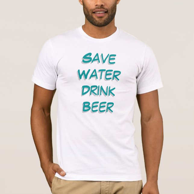 T-Shirts de bière - Blue Grey Comic Script de poli (Devant)