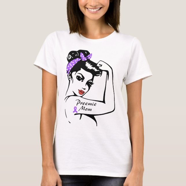 T-shirts de cancer de maman de preemie (Devant)
