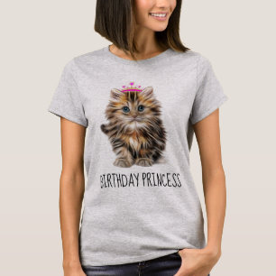 T-shirts de chat d'anniversaire de dames,