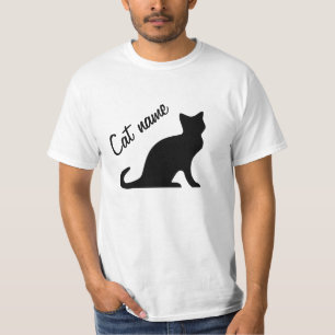 T-shirts de chat noir avec nom de animal de compag