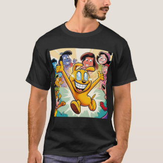 T-shirts de dessins animés colorés et amusants pou