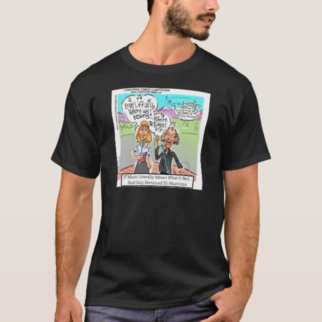 T-shirts de dessins humoristiques du Times de Lond (Devant)