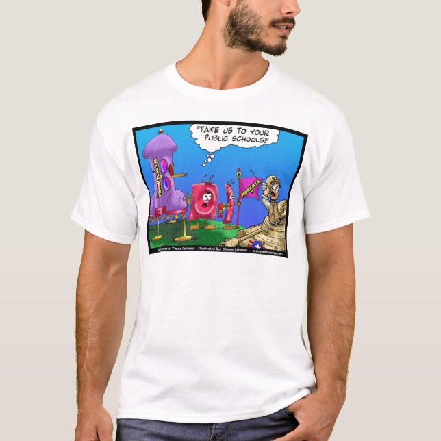 T-shirts de dessins humoristiques du Times de Lond (Devant)