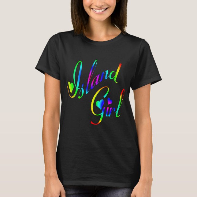 T-shirts de fille d'île (Devant)