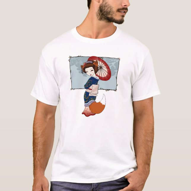 T-shirts de geisha de Kitsune (Devant)