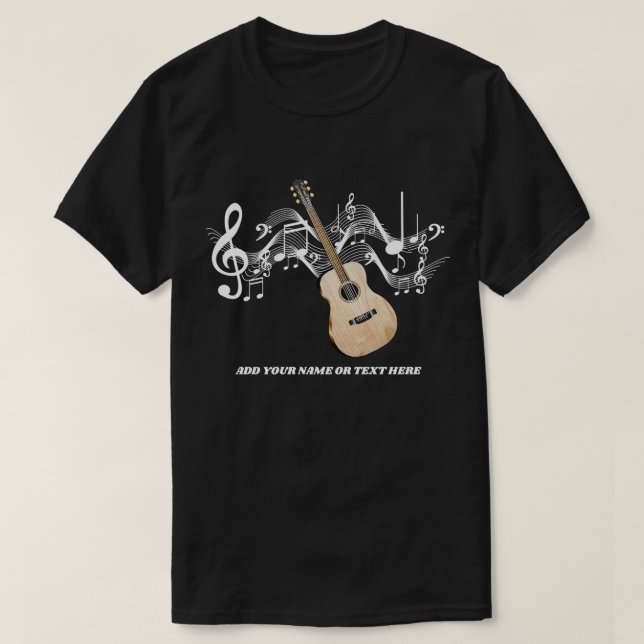 T-shirts de guitare de pays de guitare acoustique (Design devant)