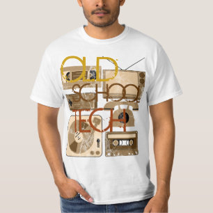 T-shirts de la sépia 80s de technologie de vieill
