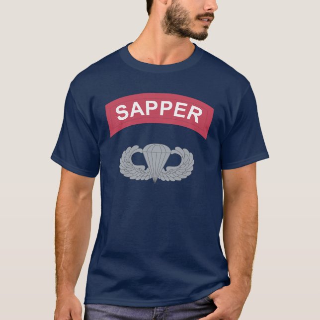 T-shirts de parachutiste de soldat du génie (v1) (Devant)