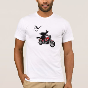 T-shirts de sorcière d'équitation de moto