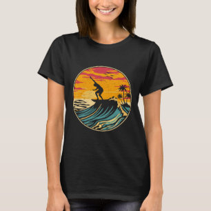 T-shirts de surf de plage vintage surfeur rétro