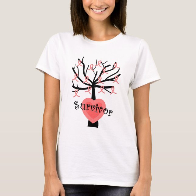 T-shirts de survivant de cancer du sein (Devant)