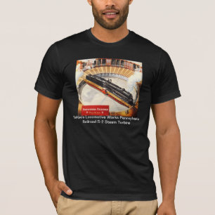 T-shirts de turbine à vapeur de chemin de fer de