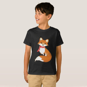 T-shirts d'enfant de Fox Hane rouge d'écharpe