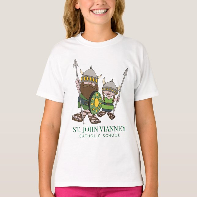 T-shirts des petites filles vikings (Devant)