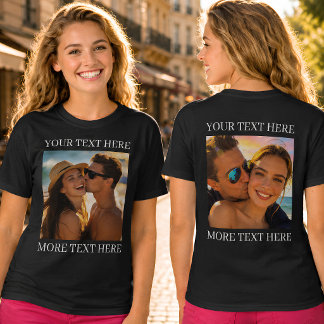T-shirts double face, photo et texte personnalisés