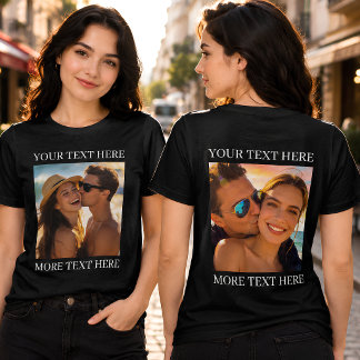 T-shirts double face, photo et texte personnalisés