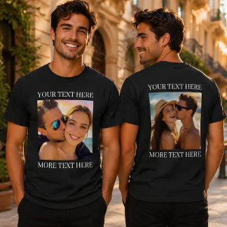T-shirts double face, photo et texte personnalisés