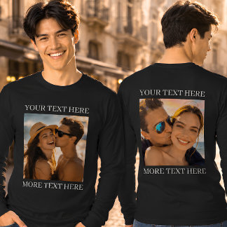 T-shirts double face, photo et texte personnalisés