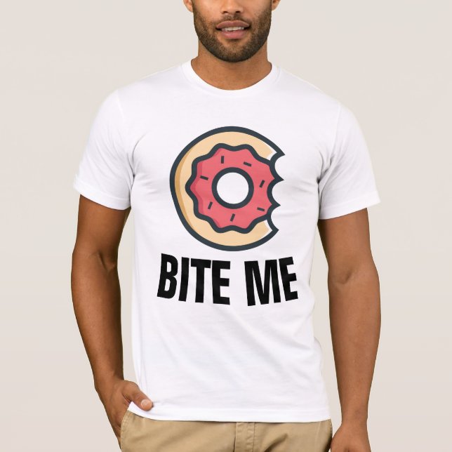 T-shirts Drôle Donut, BITE ME (Devant)