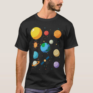 T-shirts du système solaire spatial Camp d'astrona