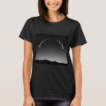 T-shirts en phase lune femmes, paysage monochrome