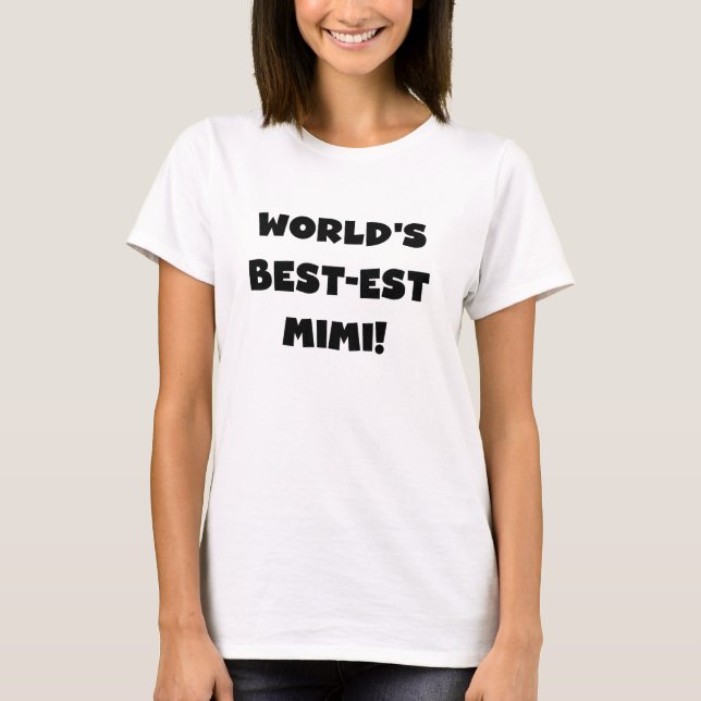 T-shirts et cadeau noirs des textes Mimi du (Devant)
