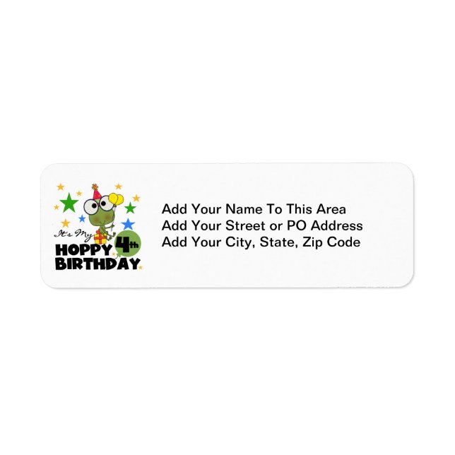 T-shirts et cadeaux 4th Birthday Frog Hoppy (Devant)