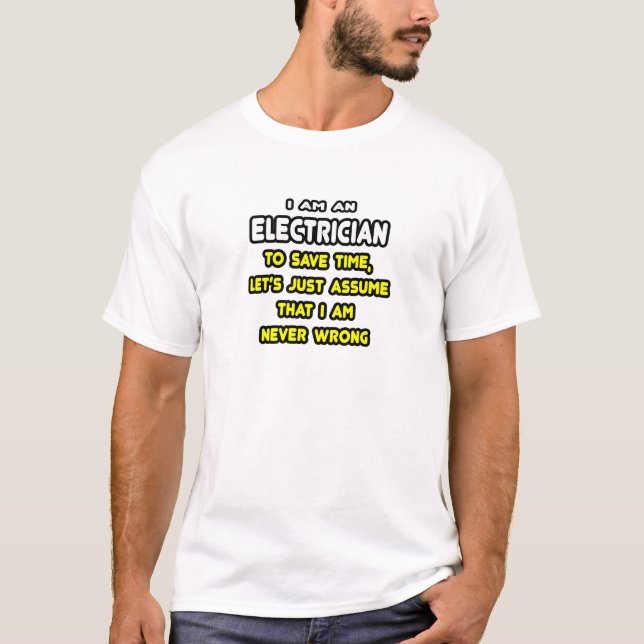 T-shirts et cadeaux amusants pour électriciens (Devant)