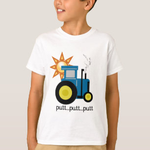 T-shirts et cadeaux bleus de tracteur de putt de