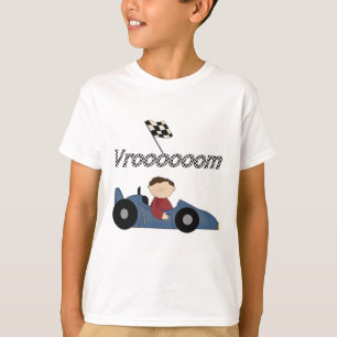 T-shirts et cadeaux bleus de voiture de course