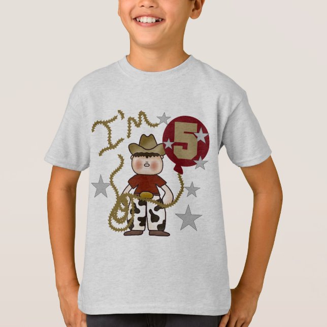 T-shirts et cadeaux Cowboy 5e anniversaire (Devant)