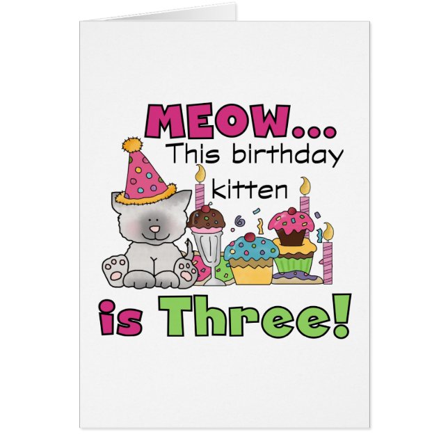 T-shirts et cadeaux d'anniversaire de la 3e Kitten (Devant)