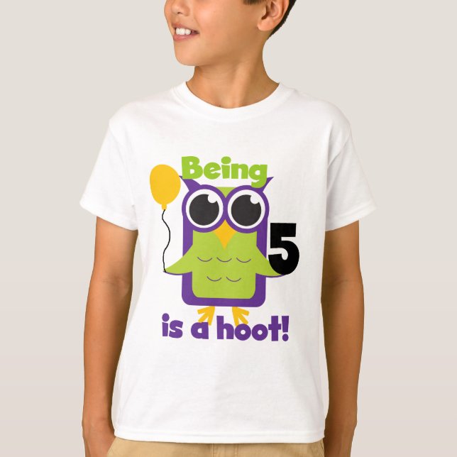 T-shirts et cadeaux de 5 ans de Hoot Owl (Devant)