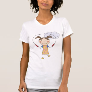 T-shirts et cadeaux de corde à sauter de fille